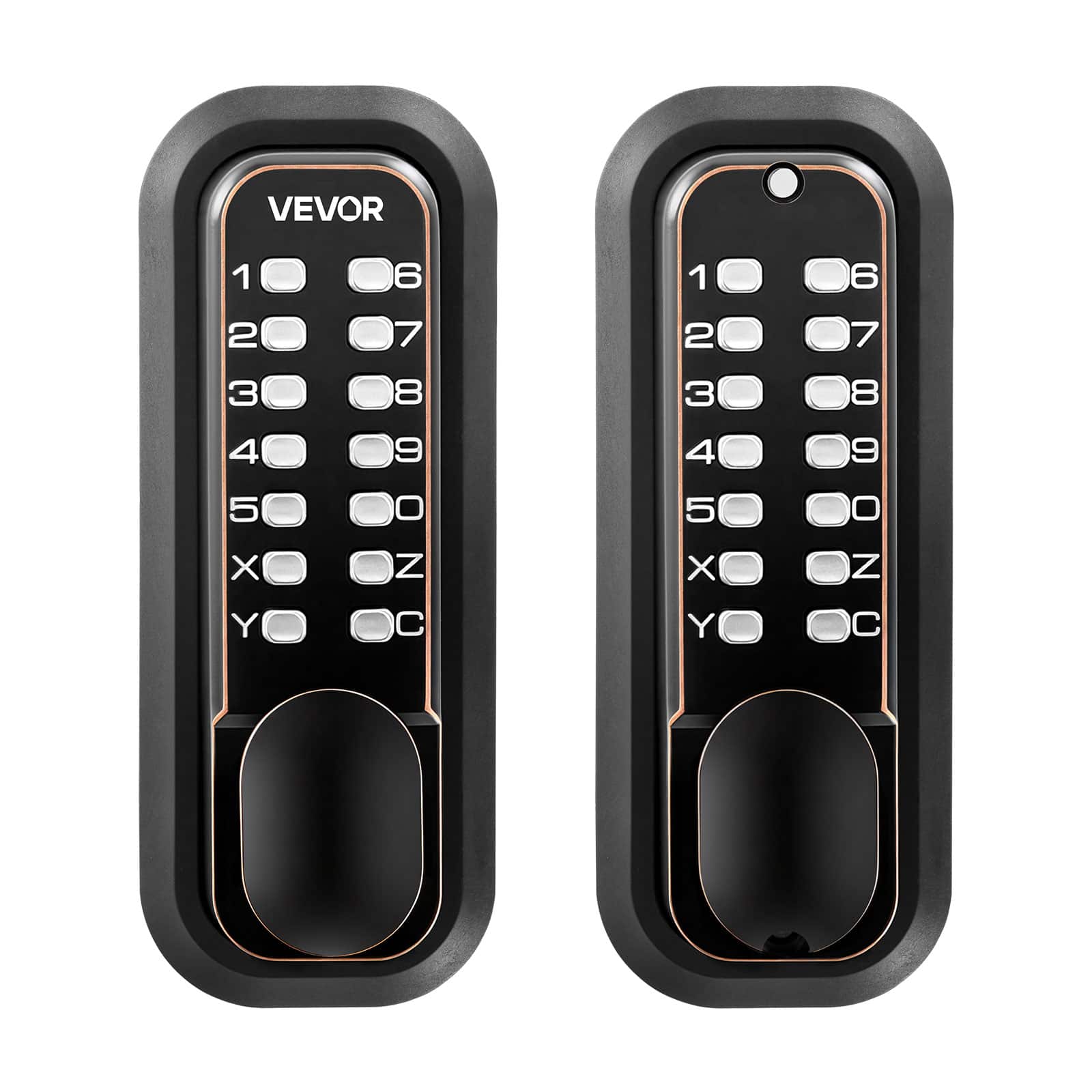 VEVOR - Mechanical Keyless Entry Door Lock,2.0 Code Upgrade,4-7 Digits Code,Double-Sided Push Button Mechanical Keypad Door Knob - Oil-Rubbed Bronze