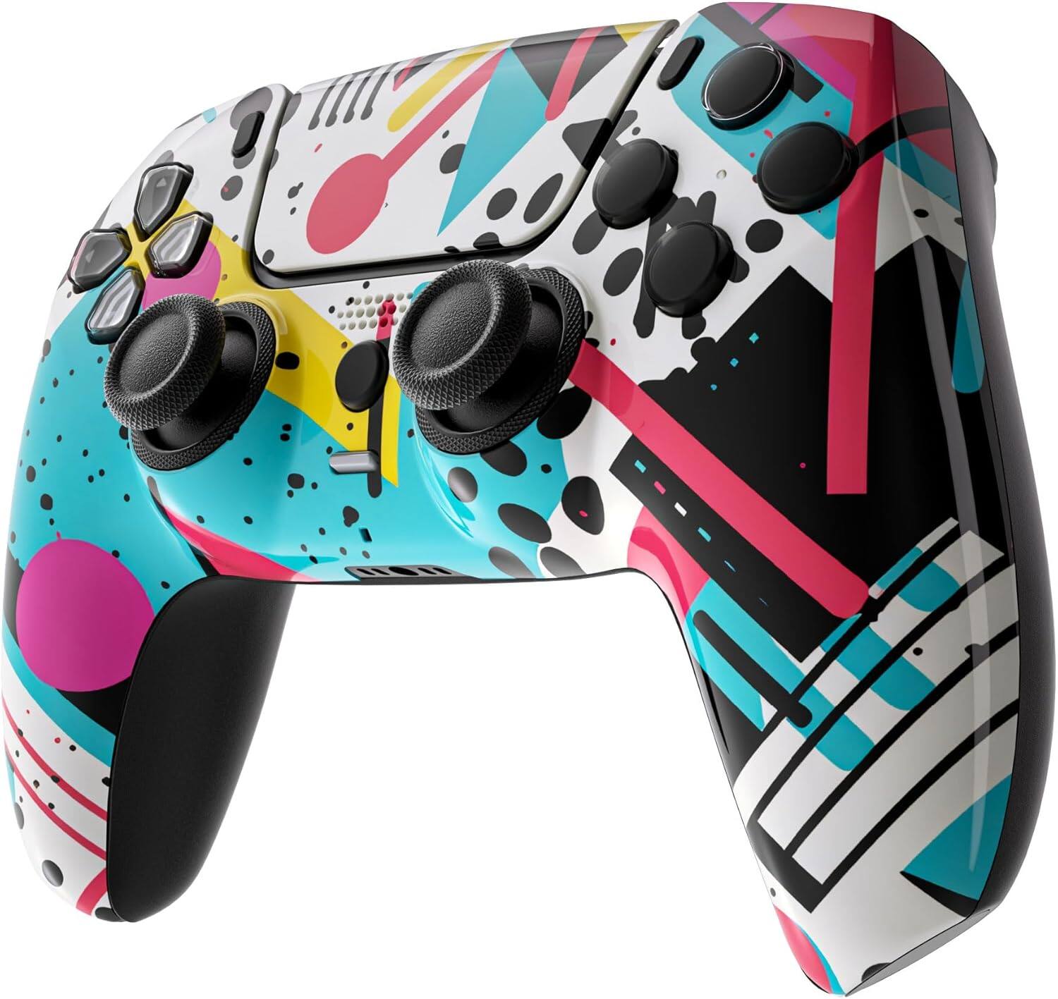 Angle. Custom Controllerzz - Custom Wireless Controller for PS5 - Retro Abstract.