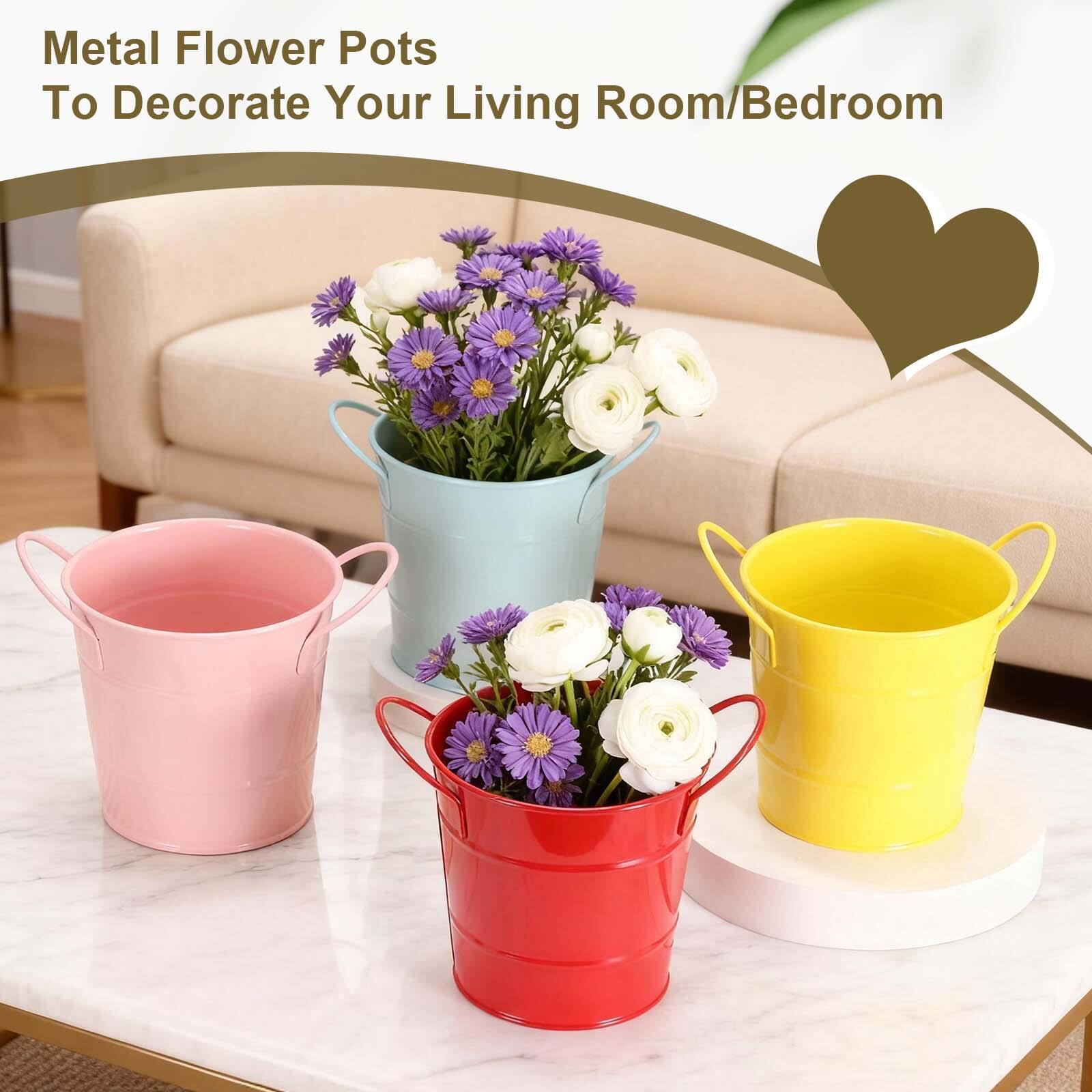 Metal Flower Pots To Decorate Your Living Room/Bedroom