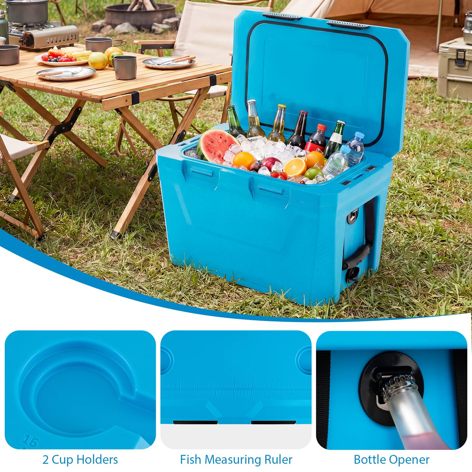 - - - . - . - - . - 1 11 - - - 16 2 Cup Holders Fish Measuring Ruler Bottle Opener