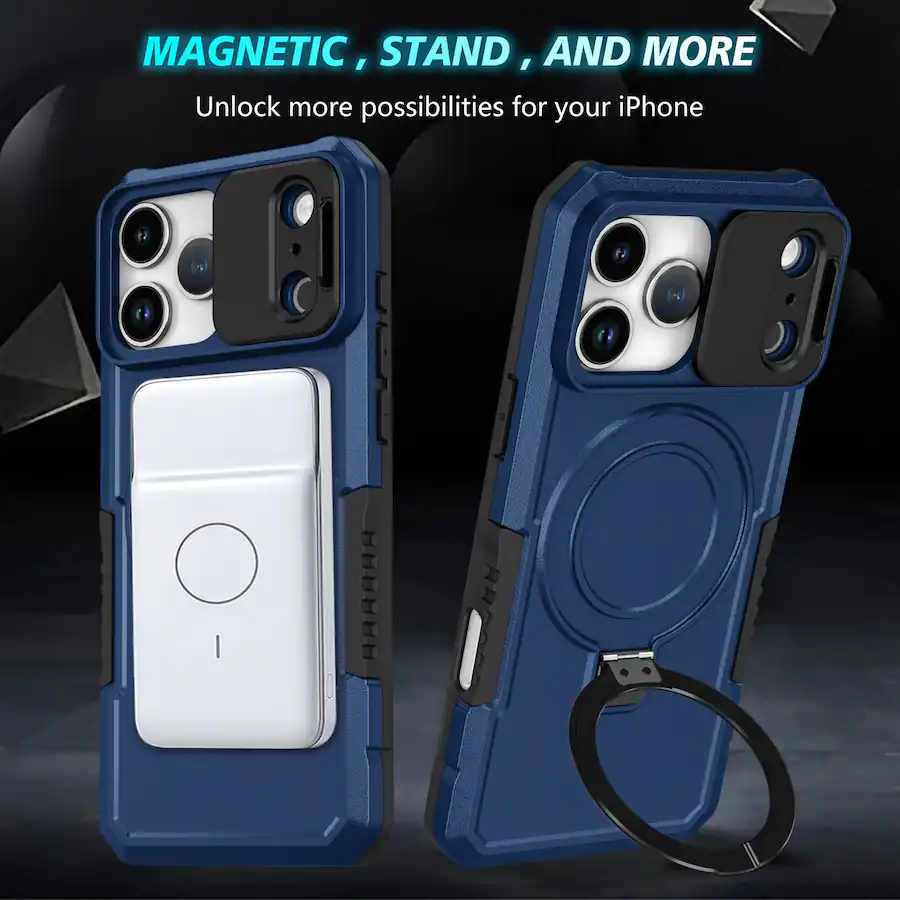 Dteck Rugged Case for Apple iPhone 17 Pro Max with Slide Lens Cover ...