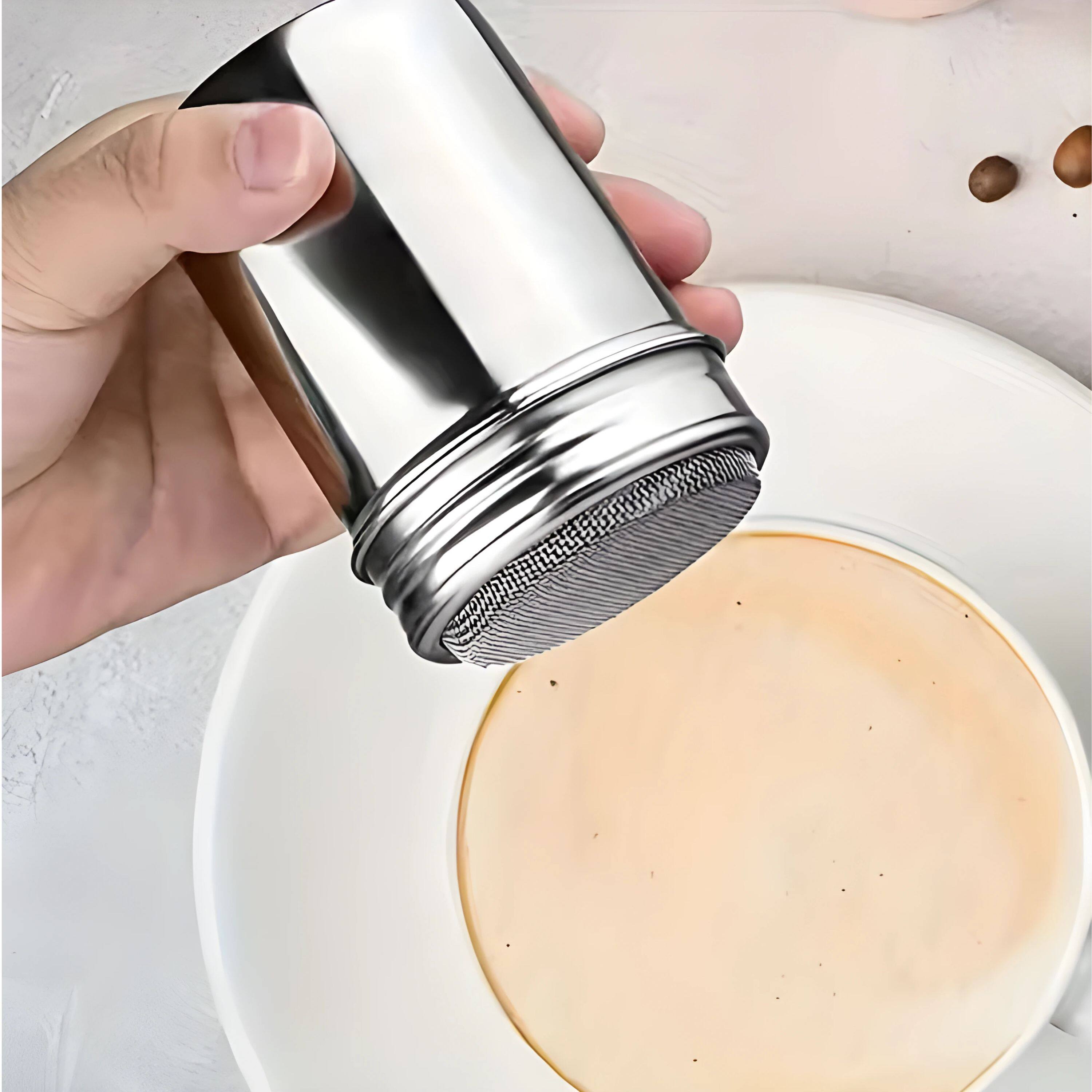 Alt View 2. Kitcheniva - Stainless Steel Powdered Sugar Cinnamon Can Shaker Duster with Fine Mesh Lid - stainless steel.
