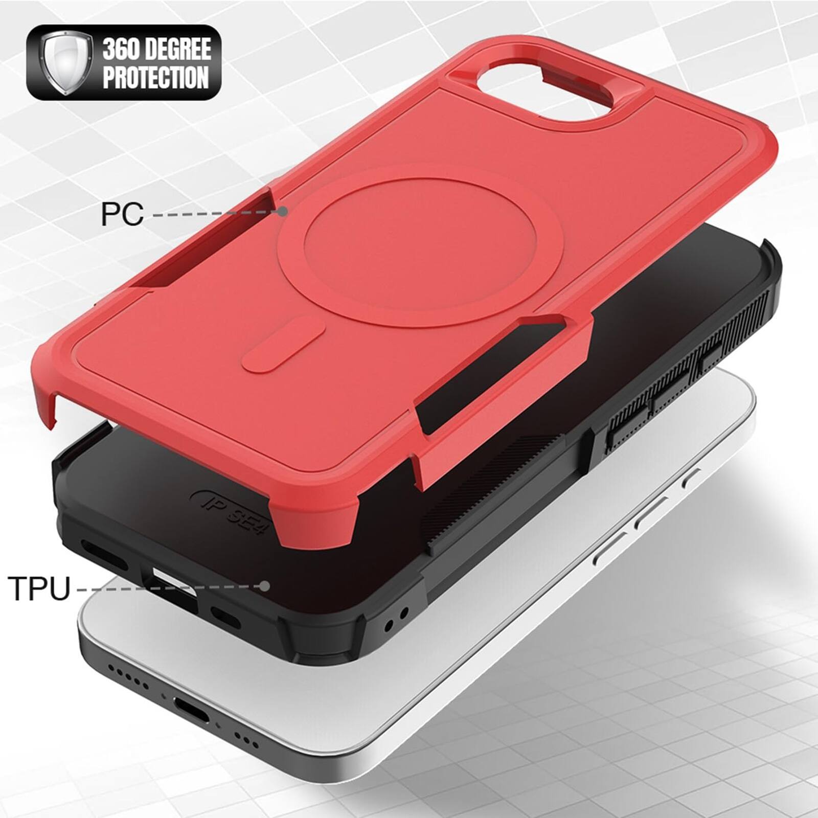360 Degree Protection PC IP68 TPU
