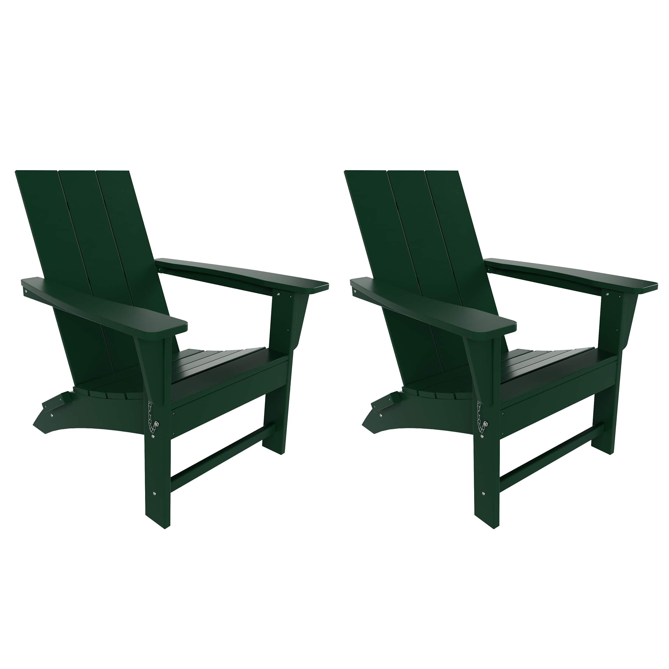 WestinTrends - Ashore Modern Outdoor Folding Adirondack Chair (Set of 2) - Dark Green price history on PriceWatchPro