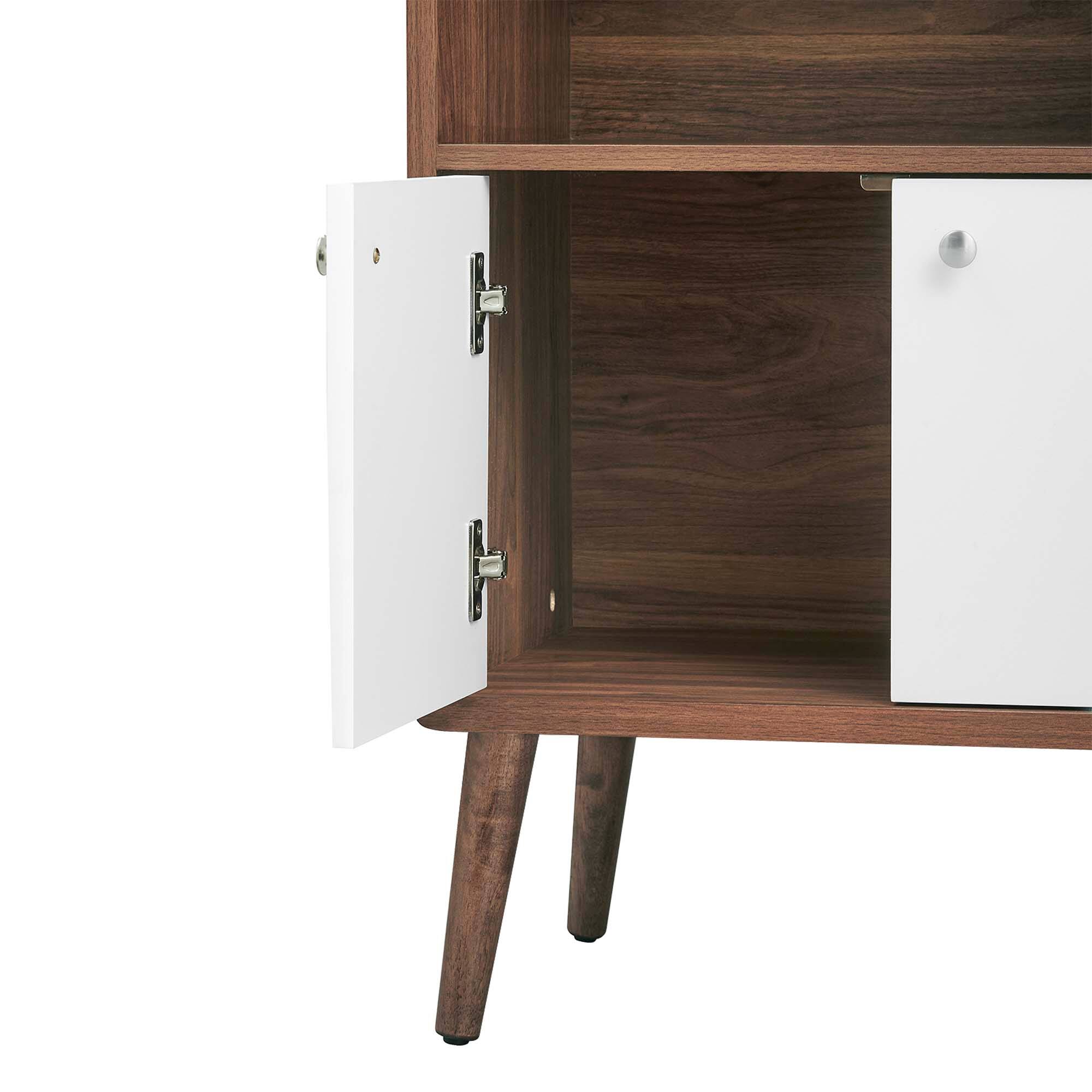Alt View 4. Modway - Transmit Display Cabinet Bookshelf by Modway - Walnut White.