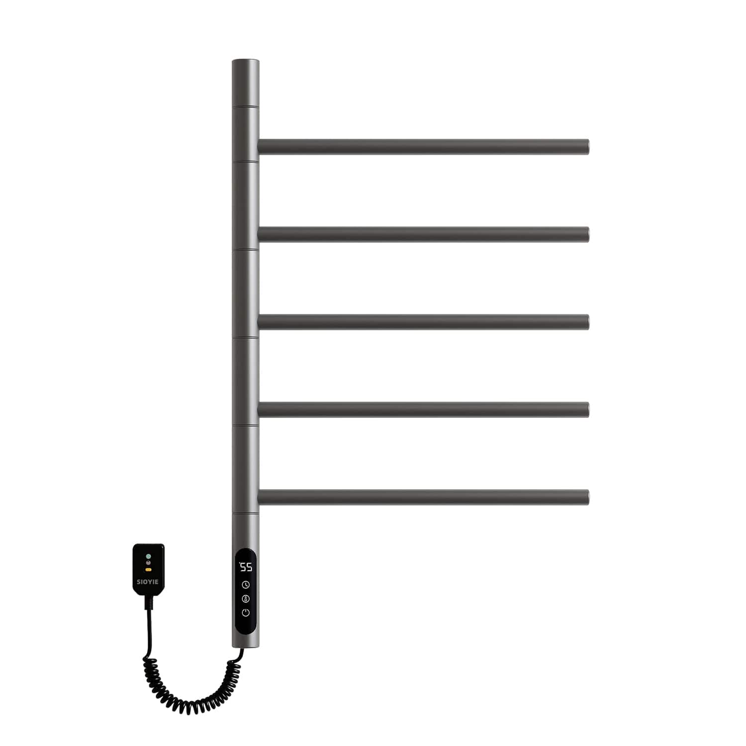 HOMLUX - Smart Rotating Heated Towel Rack, 5 Swivel 180° Bars Electric Towel Warmer, WiFi Tuya Smart & Voice Control - Gray price history on PriceWatchPro