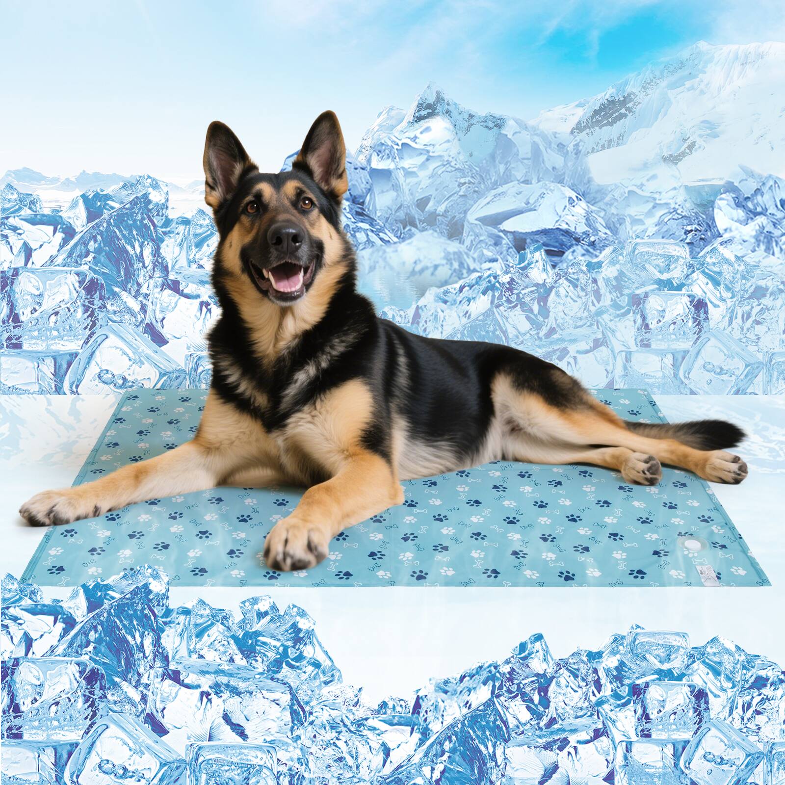 Alt View 8. Ownpets - Green Paw Pet Cooling Mat Dog Ice Pad Size XXL - Green Paws.