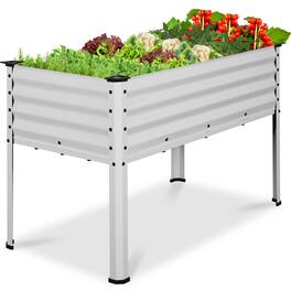 Best Choice Products - 48x24x30in Elevated Galvanized Metal Garden Bed w/ Corner Protectors - Silver
