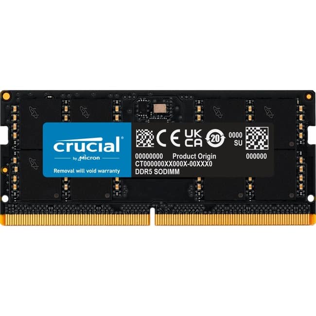 Crucial - Micron 16GB DDR5 SDRAM Memory Module - For Notebook - 16 GB (1 x 16GB) - DDR5-4800/PC5-38400 DDR5 SDRAM - 4800 MHz - Unknown