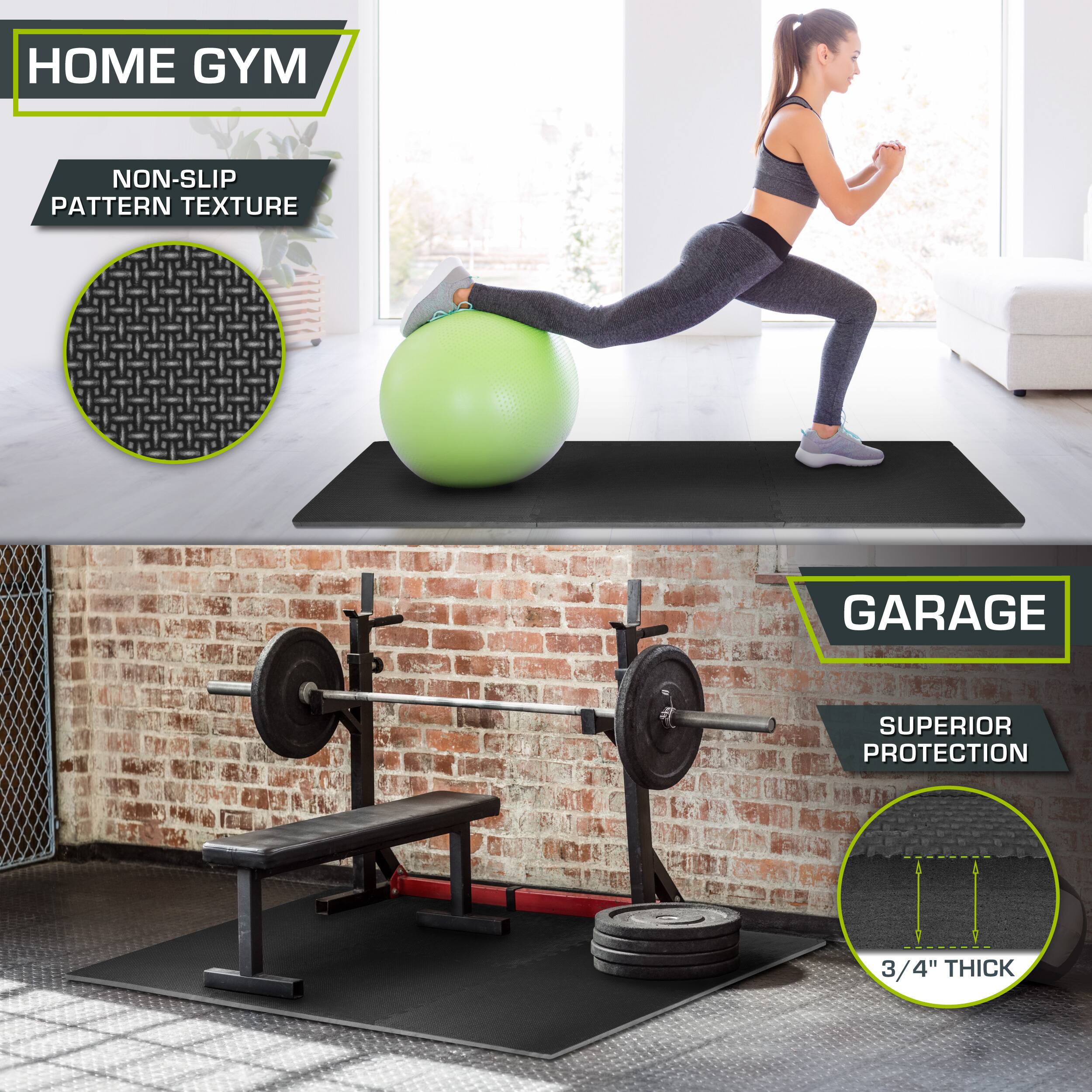 HOME GYM NON-SLIP PATTERN TEXTURE GARAGE SUPERIOR PROTECTION 3/4" THICK