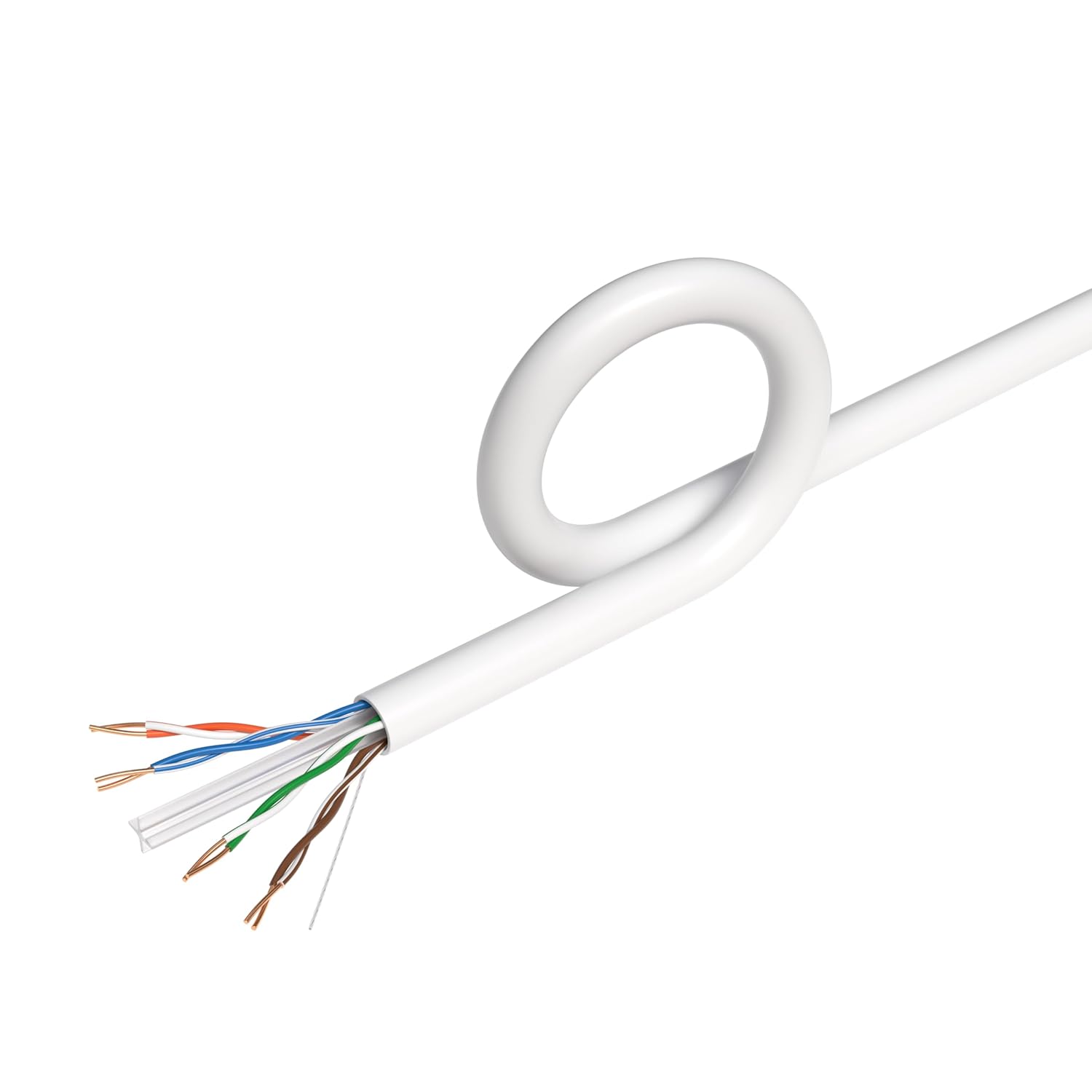 Alt View 2. Cables Direct Online - CAT6 1000FT Plenum CMP Ethernet Cable 550MHz 23AWG UTP RJ45 LAN Bulk Network Wire CCA Copper Clad Aluminum, White.