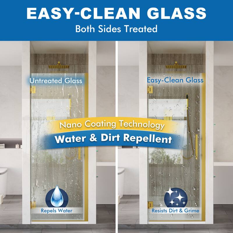 EASY-CLEAN GLASS  
Both Sides Treated  

Untreated Glass  
Easy-Clean Glass  

Nano Coating Technology  
Water & Dirt Repellent  

Repels Water  
Resists Dirt & Grime