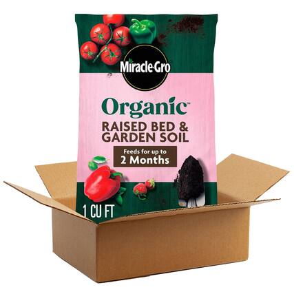 Miracle-Gro Organic
RAISED BED & GARDEN SOIL
Feeds for up to 2 Months
1 CU FT