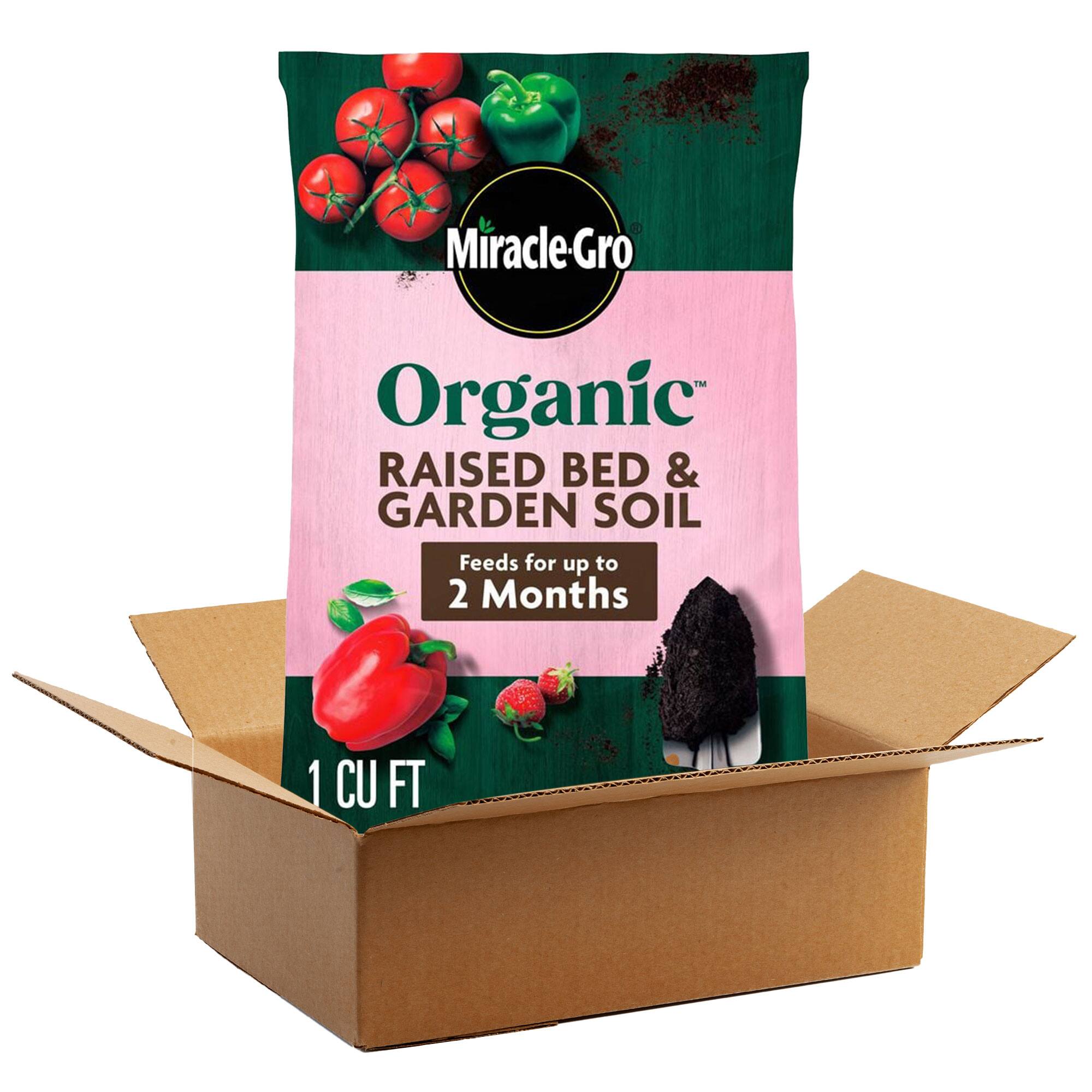 Miracle-Gro Organic  
RAISED BED & GARDEN SOIL  
Feeds for up to 2 Months  
1 CU FT