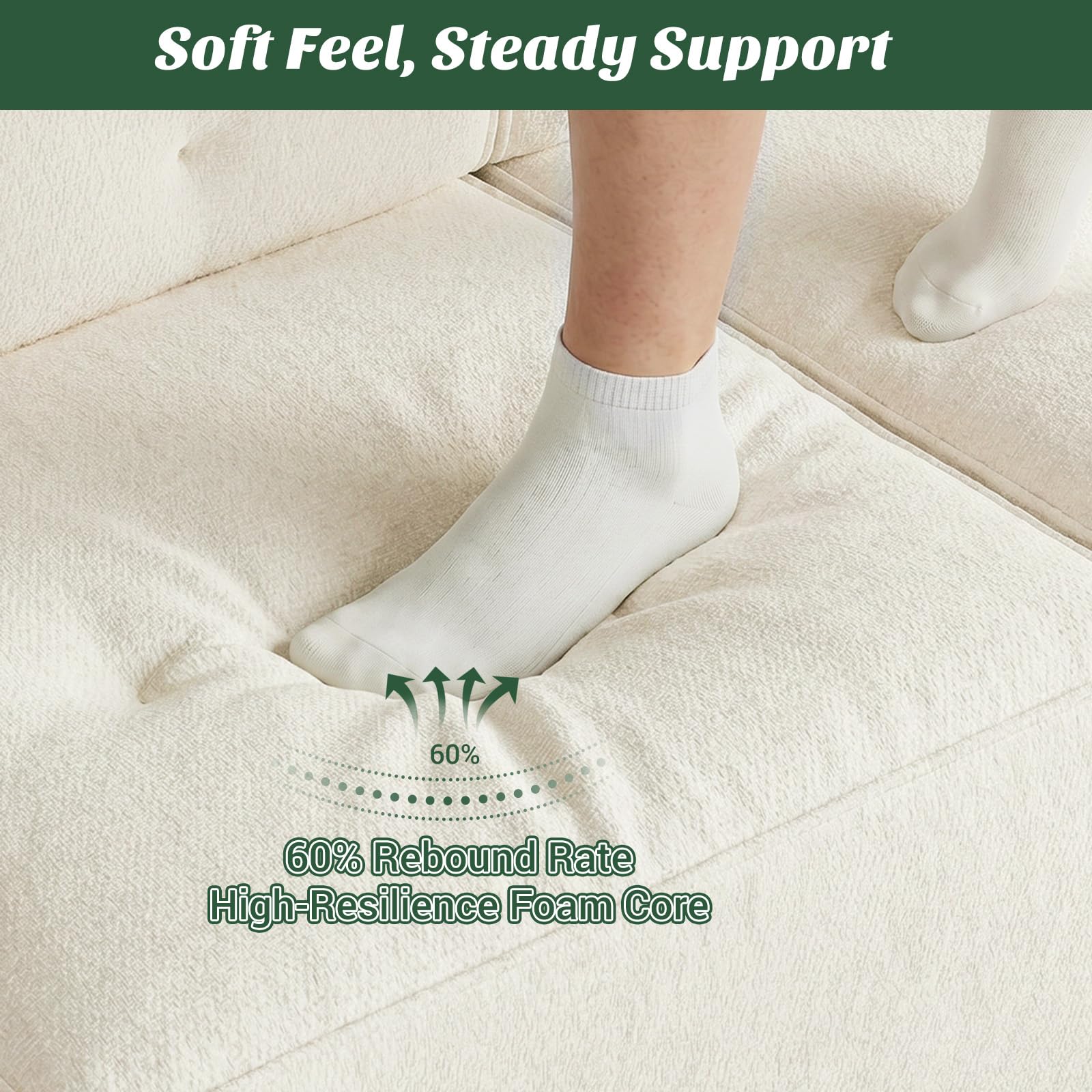 Soft Feel, Steady Support

60% Rebound Rate
High-Resilience Foam Core
