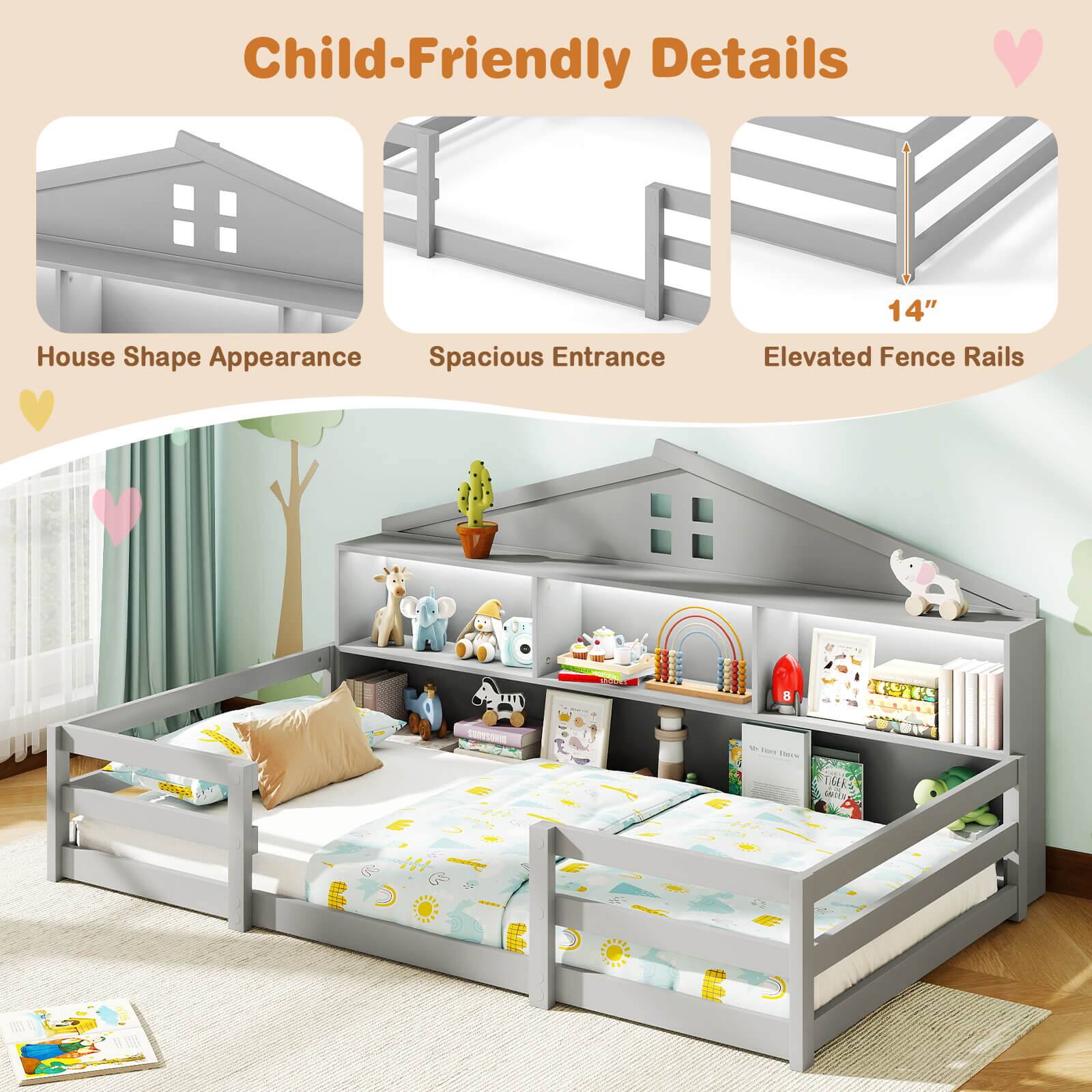 Child-Friendly Details

- House Shape Appearance
- Spacious Entrance
- Elevated Fence Rails (14")