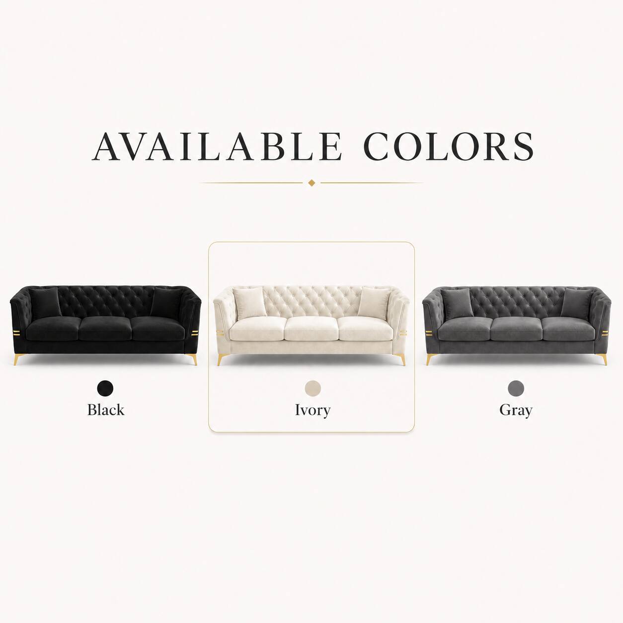 AVAILABLE COLORS

- Black
- Ivory
- Gray