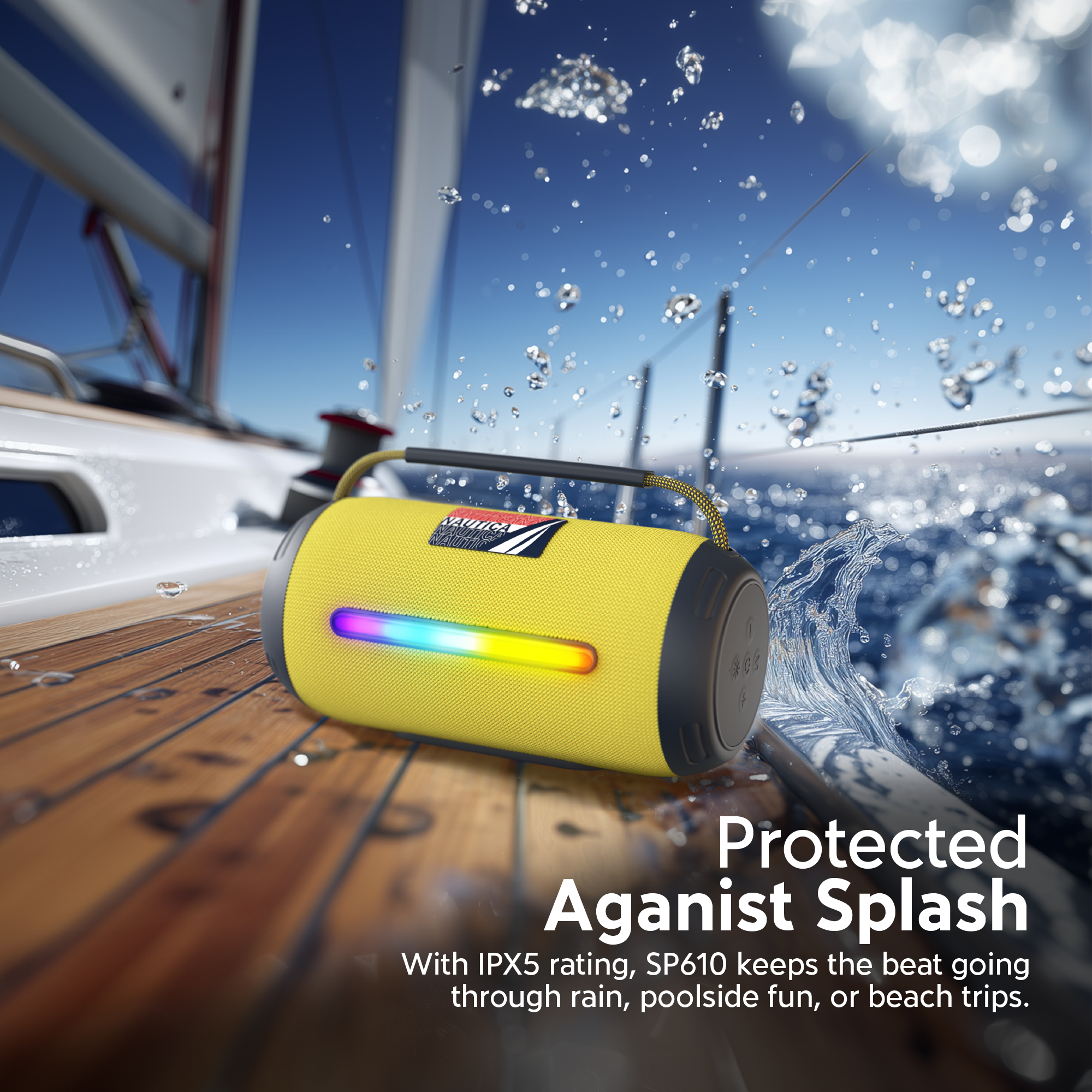 Protected Against Splash

With IPX5 rating, SP610 keeps the beat going through rain, poolside fun, or beach trips.