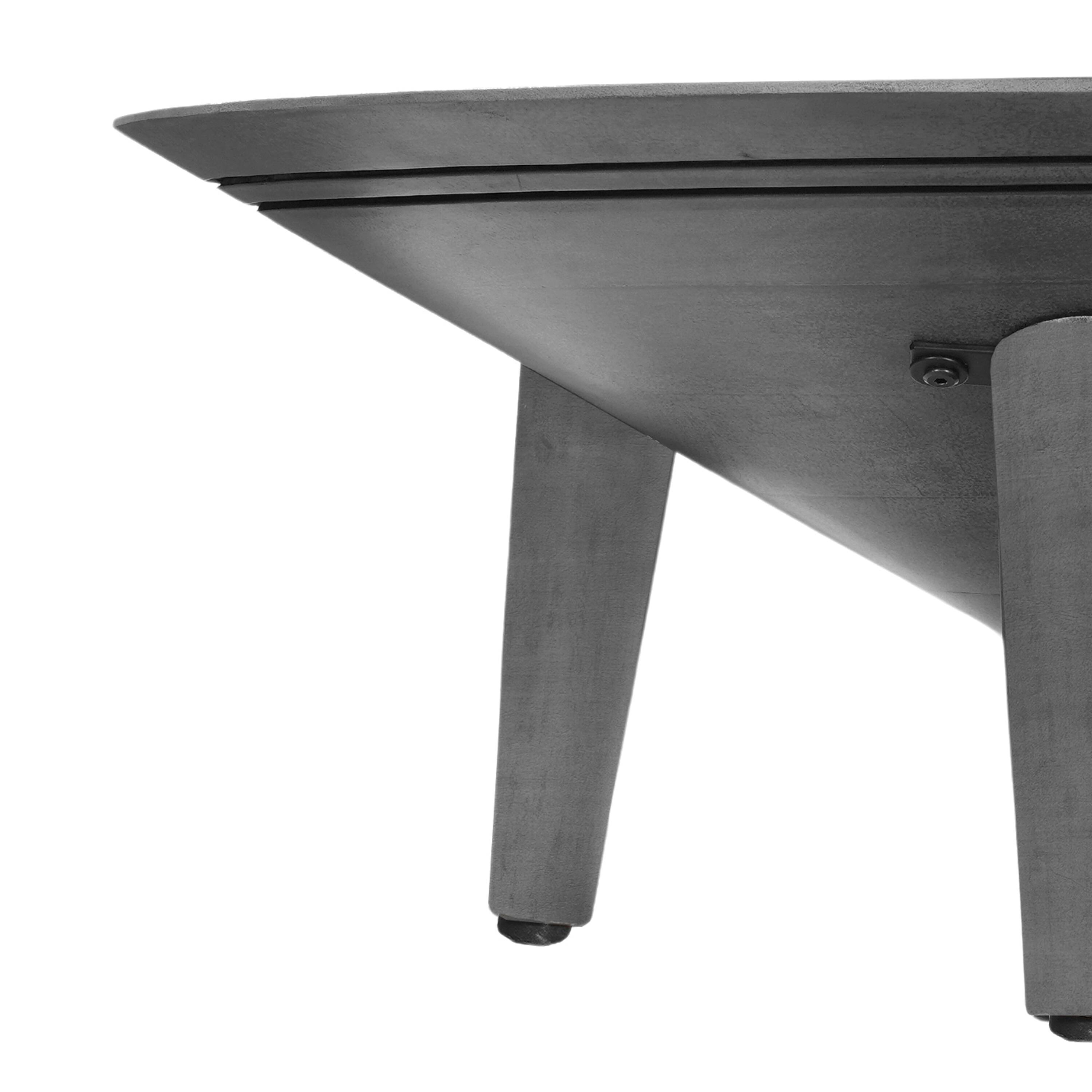 Alt View 5. Manhattan Lane - Venus 28 Inch Coffee Table with 3 Tapered Splayed Legs, Gray Mango Wood - Gray.