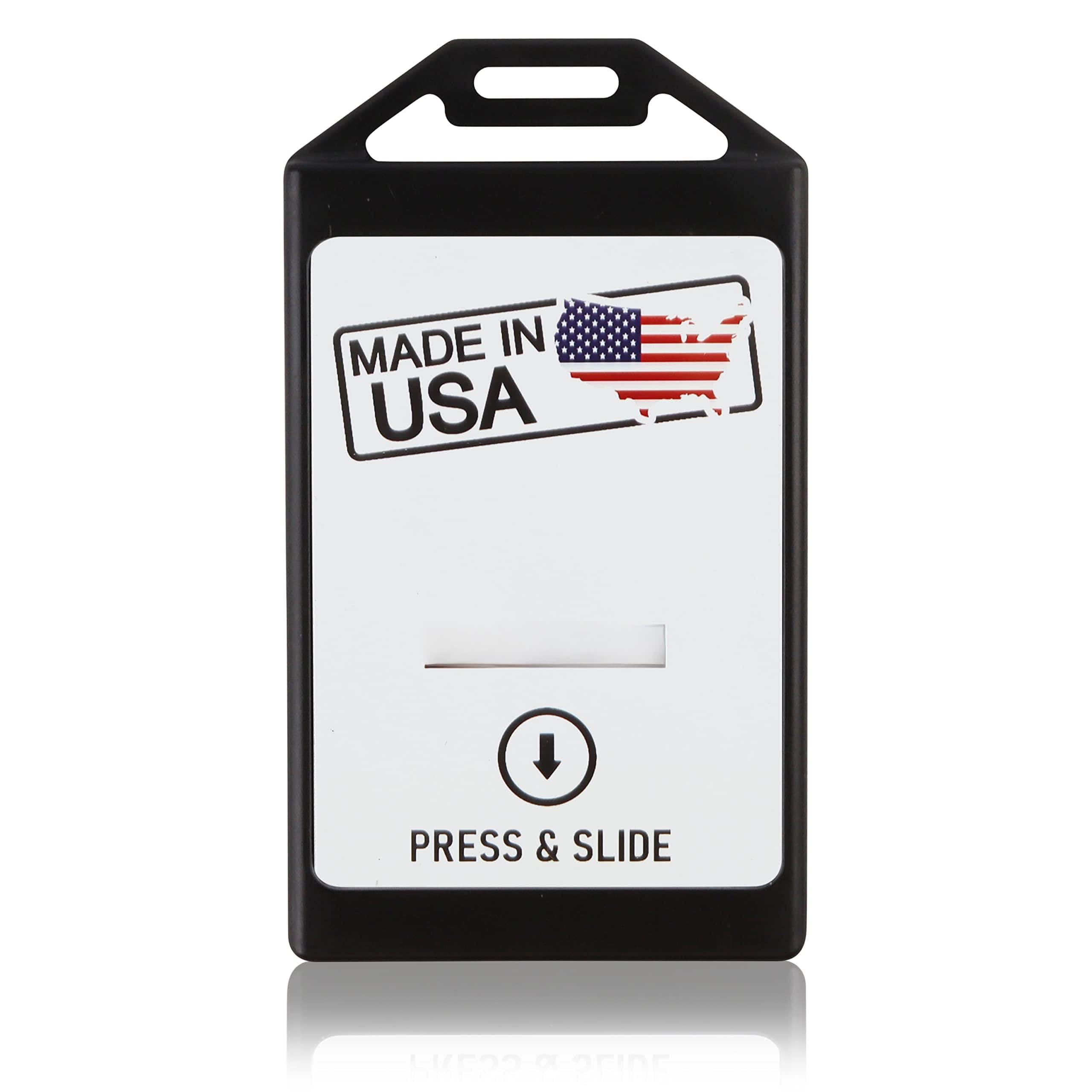 Jadie Link - Badge Holder Cards Rfid Scannable Minimalist Lightweight black Plastic -HOLDS 1TO CARDS credit cards CR80-Credit Card - One Size