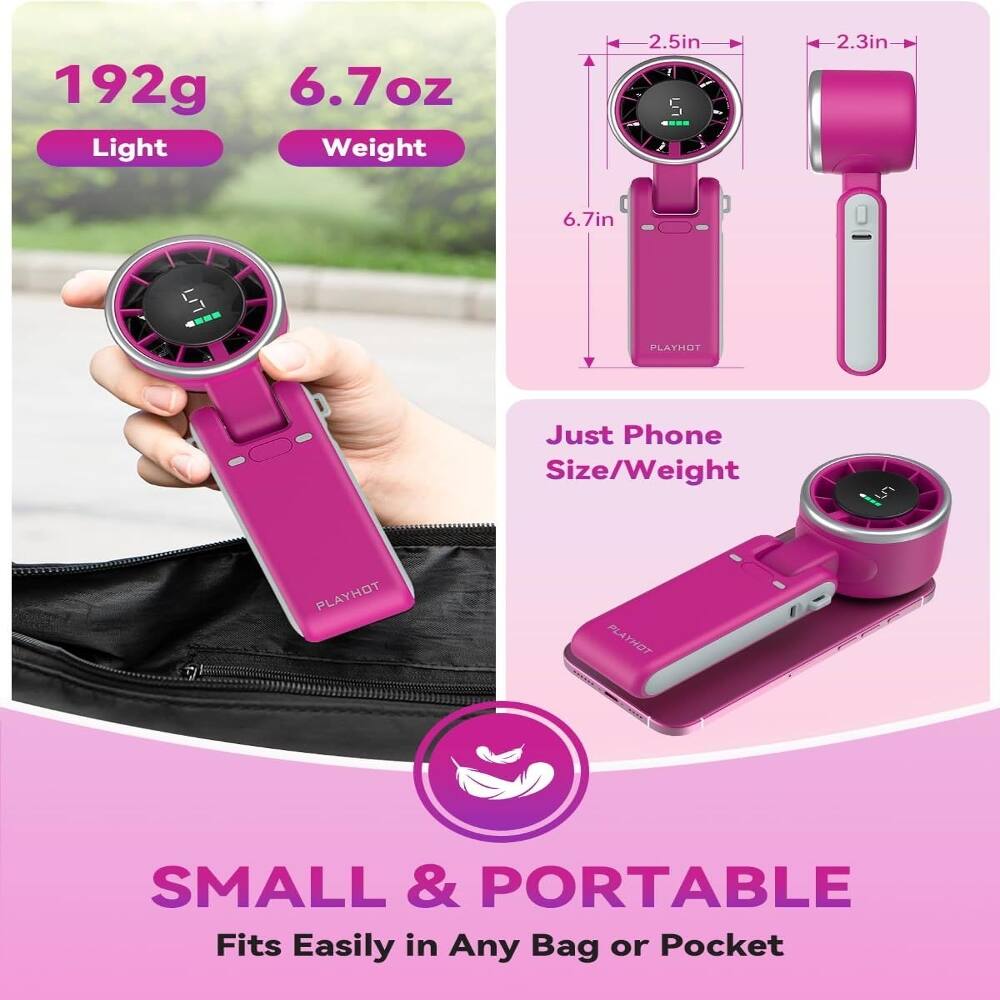 192g 6.7oz Light Weight  
2.5in 5 2.3in 6.7in  
2 PLAYHOT  
Just Phone Size/Weight  
5 PLAYHOT PLAYHOT  
SMALL & PORTABLE  
Fits Easily in Any Bag or Pocket