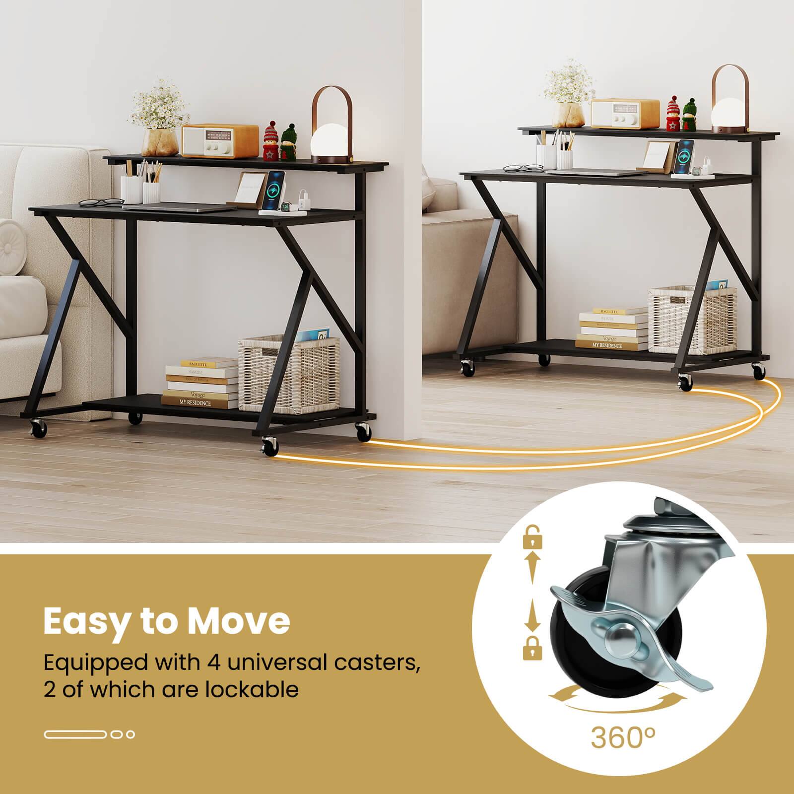 Easy to Move  
Equipped with 4 universal casters, 2 of which are lockable  
360°