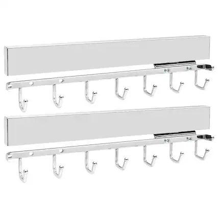 Front. Rev-A-Shelf - Rev-A-Shelf Sidelines 14" Deluxe Belt Rack Organizer, CBRSL-14-CR-1 (2 Pack) - Chrome.