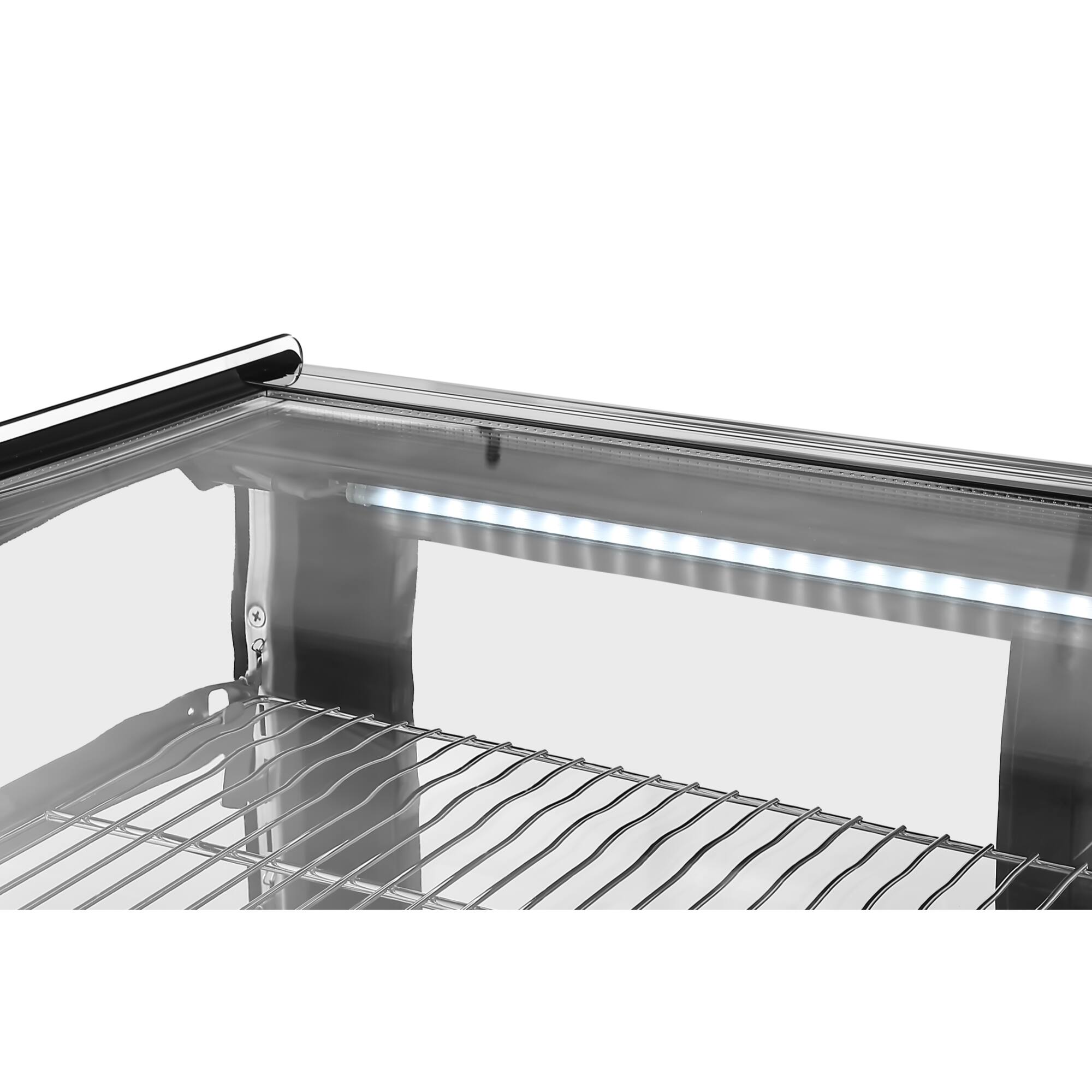 Alt View 7. Koolmore - 34.5 in. Drop-In Countertop Display Refrigerator in Black (DICDC-160-BK) - Stainless steel.