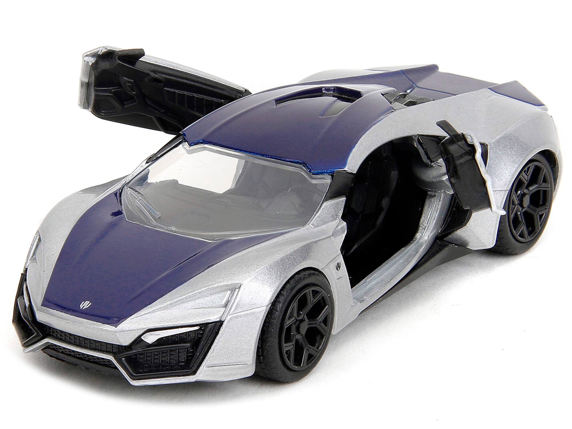 Angle. Jada - Lykan Hypersport Silver Metallic and Purple "Pink Slips" Series 1/32 Diecast Model Car by Jada - Silver Metallic And Purple.