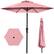 Front. Best Choice Products - Best Choice Products 10ft Outdoor Steel Market Patio Umbrella w/ Crank, Tilt Push Button, 6 Ribs - Carnation - Carnation.