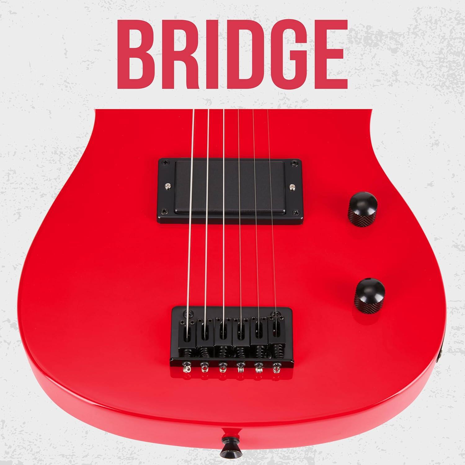 Alt View 3. Lyxpro - CS 30” Beginner Electric Guitar Kit with Guitar, Amp Cable, 6 Picks & More - Red.