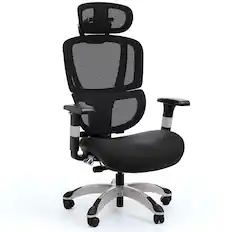 Front. Staples - Hyken Pro Ergonomic Fabric Swivel Task Chair, Black (ST63228) - Black.