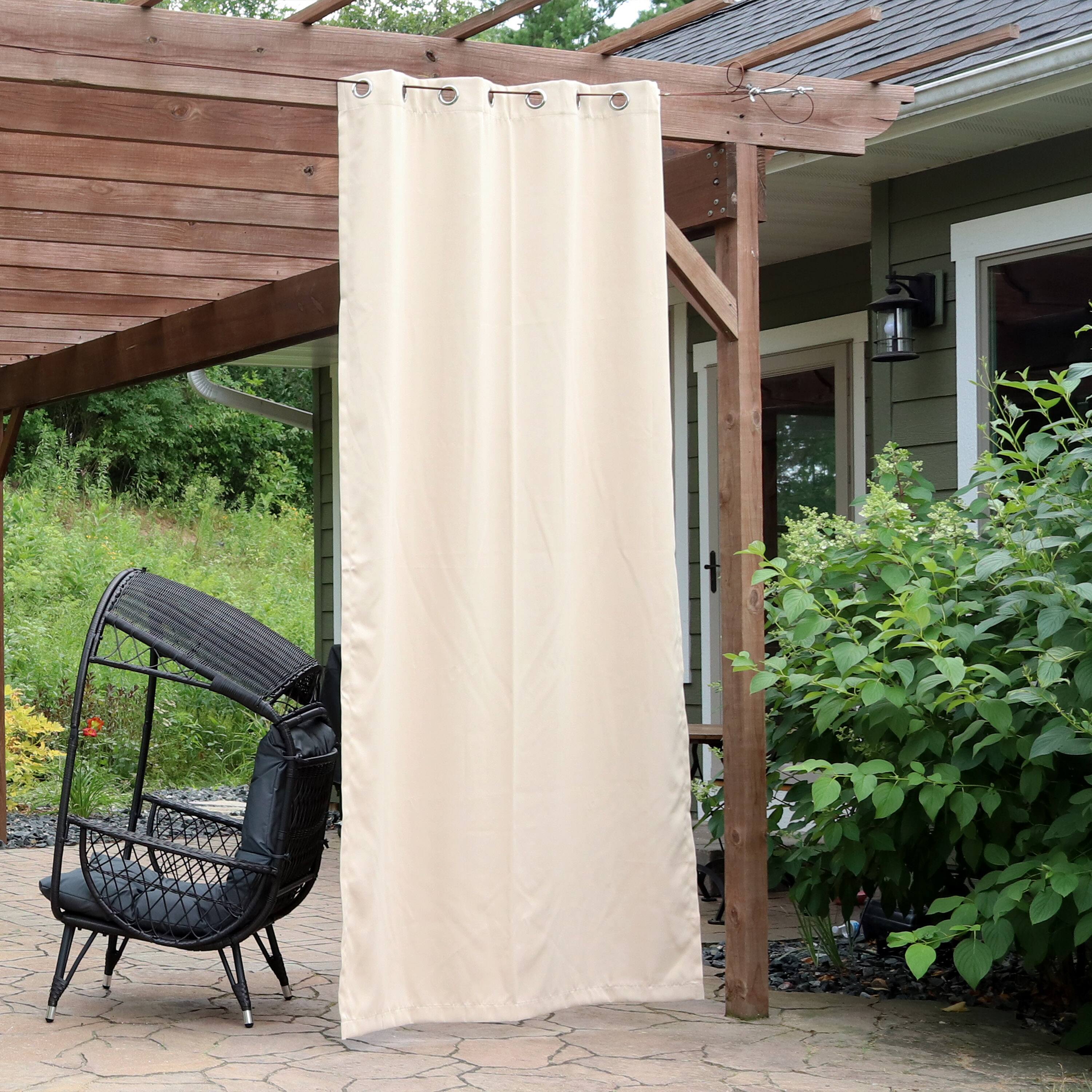 Alt View 1. Sunnydaze - Room Darkening Curtain Panel - 52 in x 108 in - Beige.