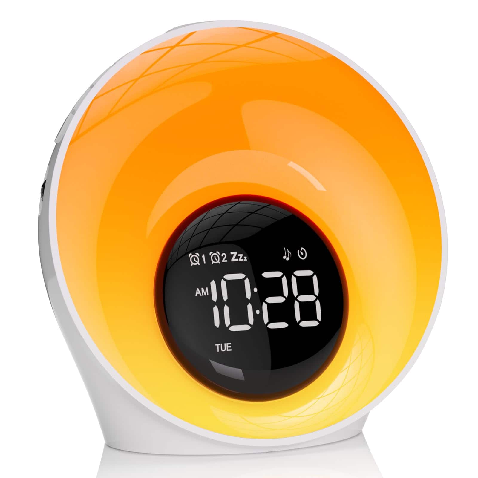 Dazzed Corner - Wake Up Light Sunrise Alarm Clock, Dual Alarms - White