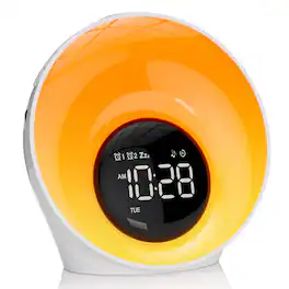 Dazzed Corner - Wake Up Light Sunrise Alarm Clock, Dual Alarms - White