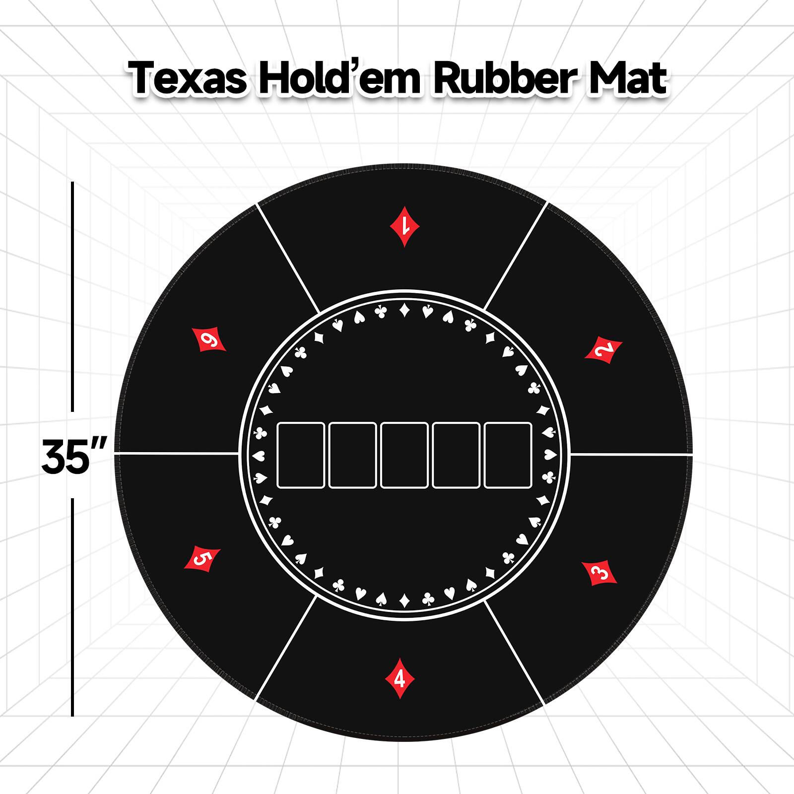 Texas Hold'em Rubber Mat 1 2 3 4 5 35"