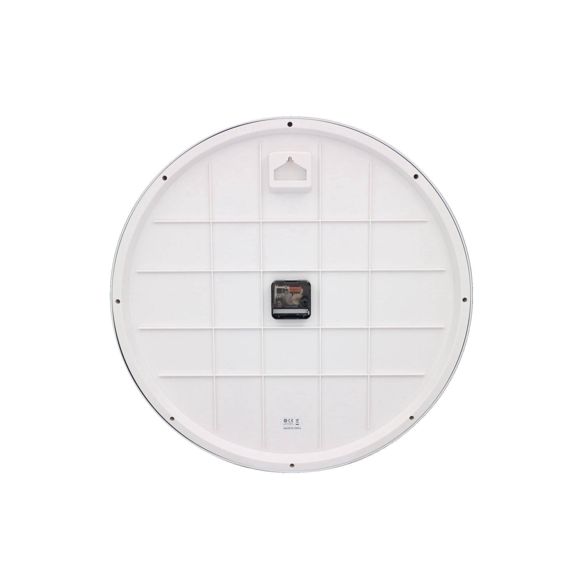 Left. Seiko - Seiko 20" Ultra-Modern Silver-Tone Framed Wall Clock - Silver.