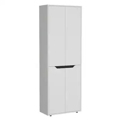 Front. TuHome - Ambery 180 Armoire Light Gray MDF - Gray.