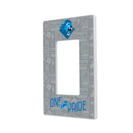 Keyscaper - Detroit Lions 2024 Illustrated Limited Edition Single Rocker Light Switch Plate - White