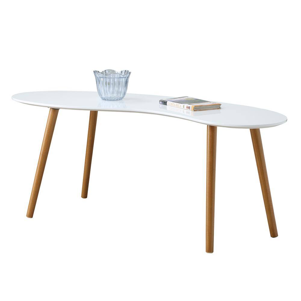 Alt View 2. Convenience Concepts - Oslo Bean Shaped Coffee Table - White/Natural.
