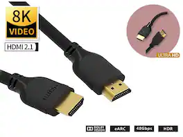 Nippon Labs - 30AWG 8K HDMI 2.1 Cable 3 ft., 48Gbps, 8K@60Hz, 4K@120Hz, eARC, HDCP 2.2