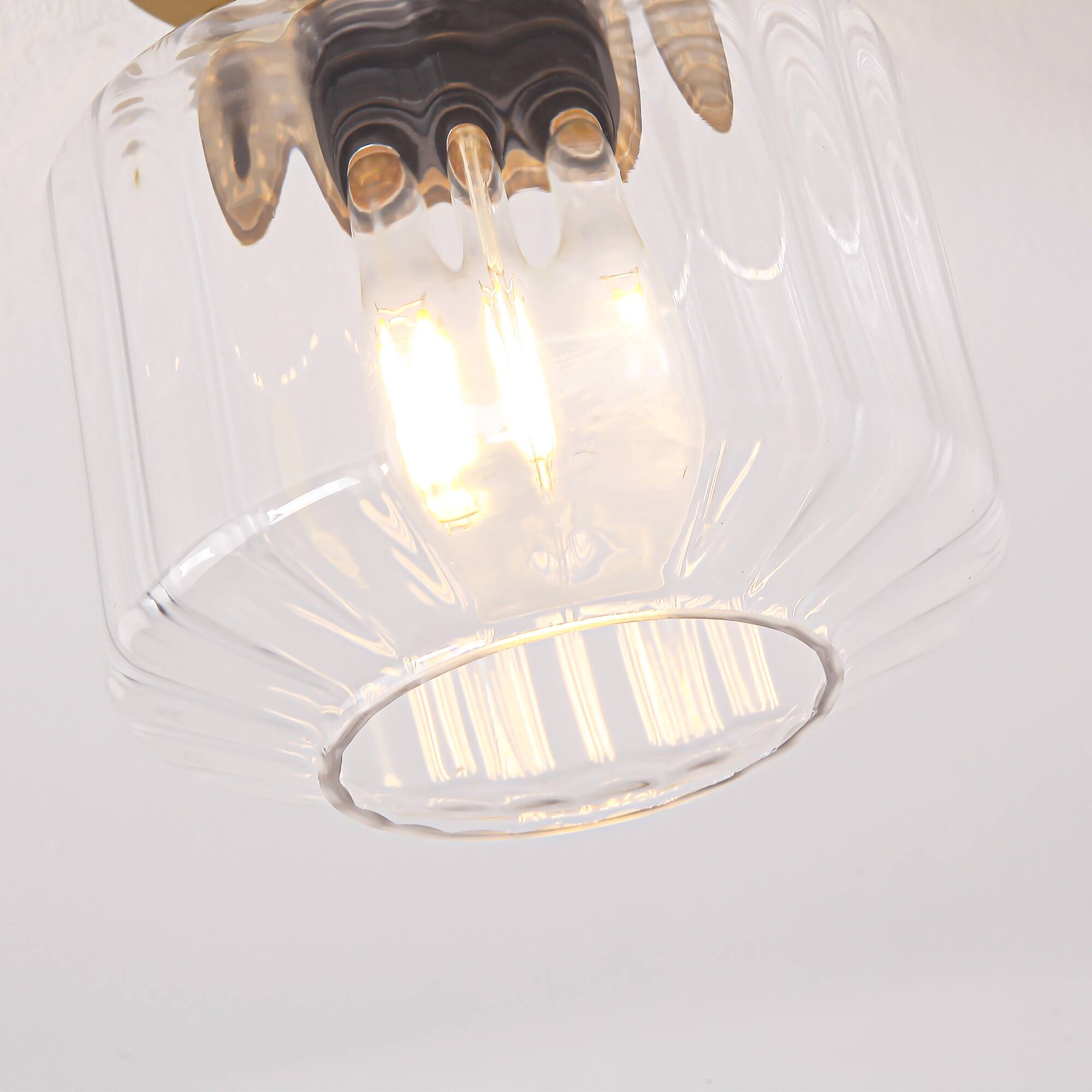 Alt View 5. Parrot Uncle - 6" Modern Gold Glass Small Semi Flush Mount Ceiling Light - Gold.