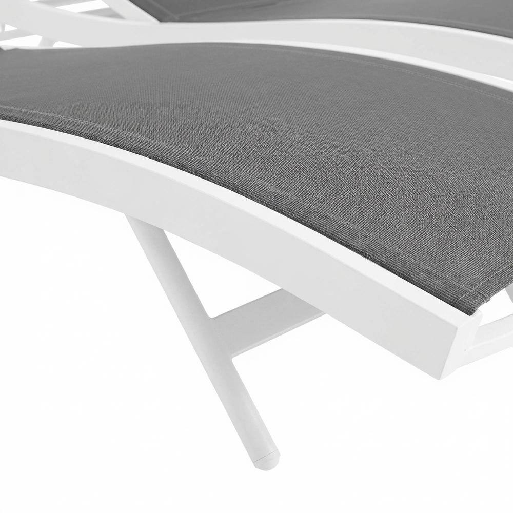 Angle. Outdoor Escape - Outdoor Patio Chaise Lounge Set Of 2 With Comfortable Design And Durable Frame - White.