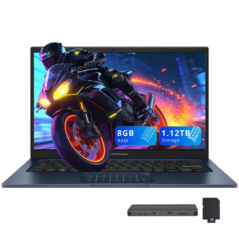 ASUS - Vivobook 14 14" FHD Laptop,Intel Core i3-1315U,8GB RAM,128GB SSD+1TB Dock Set,Intel UHD GPU,Wi-Fi 6E,Win 11 - Blue