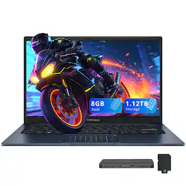 ASUS - Vivobook 14 14" FHD Laptop,Intel Core i3-1315U,8GB RAM,128GB SSD+1TB Dock Set,Intel UHD GPU,Wi-Fi 6E,Win 11 - Blue