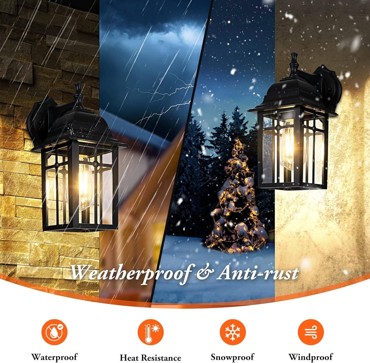 Weatherproof & Anti-rust

- Waterproof
- Heat Resistance
- Snowproof
- Windproof
