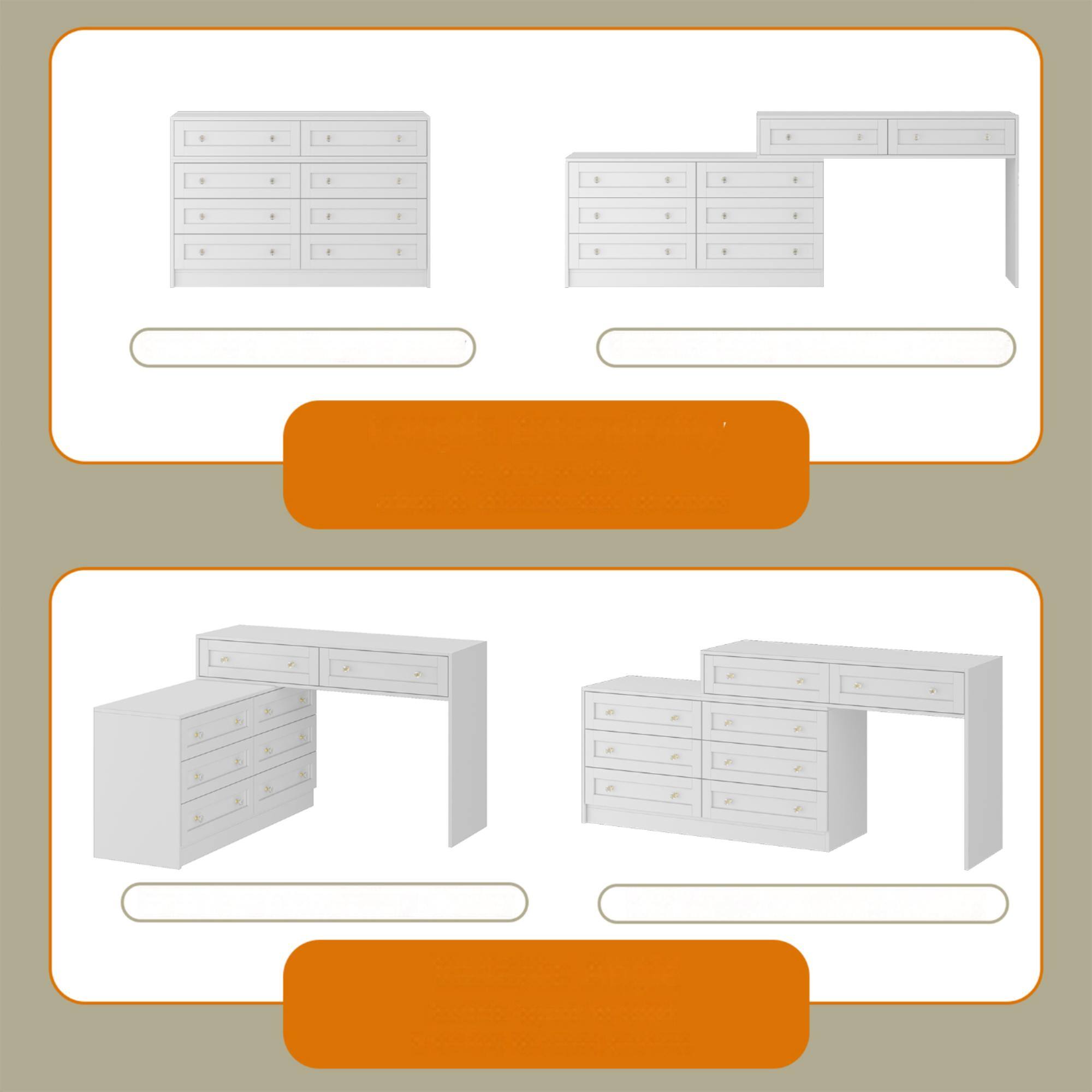 Alt View 7. FUFU&GAGA - FUFU&GAGA Convertible Dresser & Vanity: Transformable, Space - Smart Solution - White.