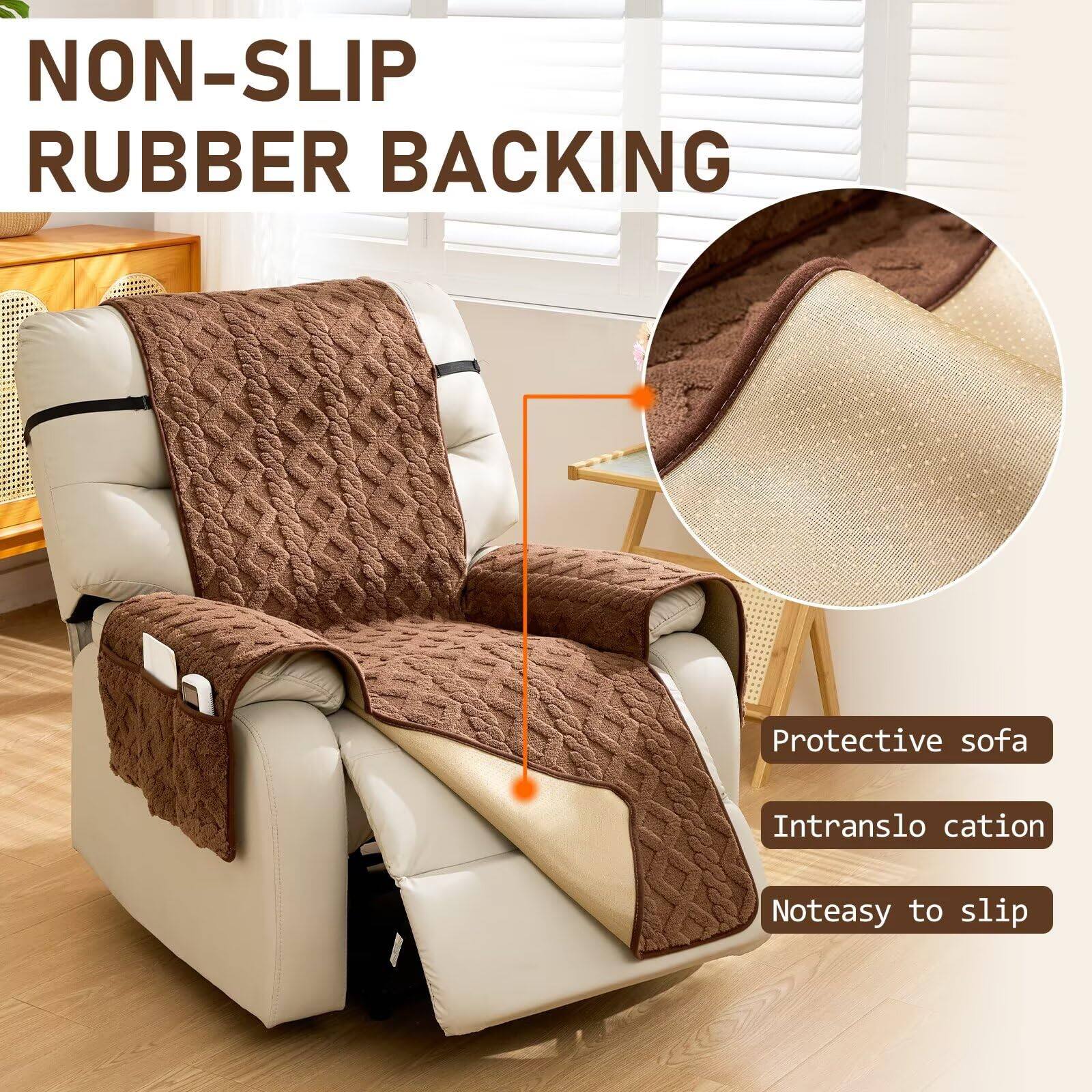 NON-SLIP RUBBER BACKING

Protective sofa  
Intranslocation  
Noteasy to slip