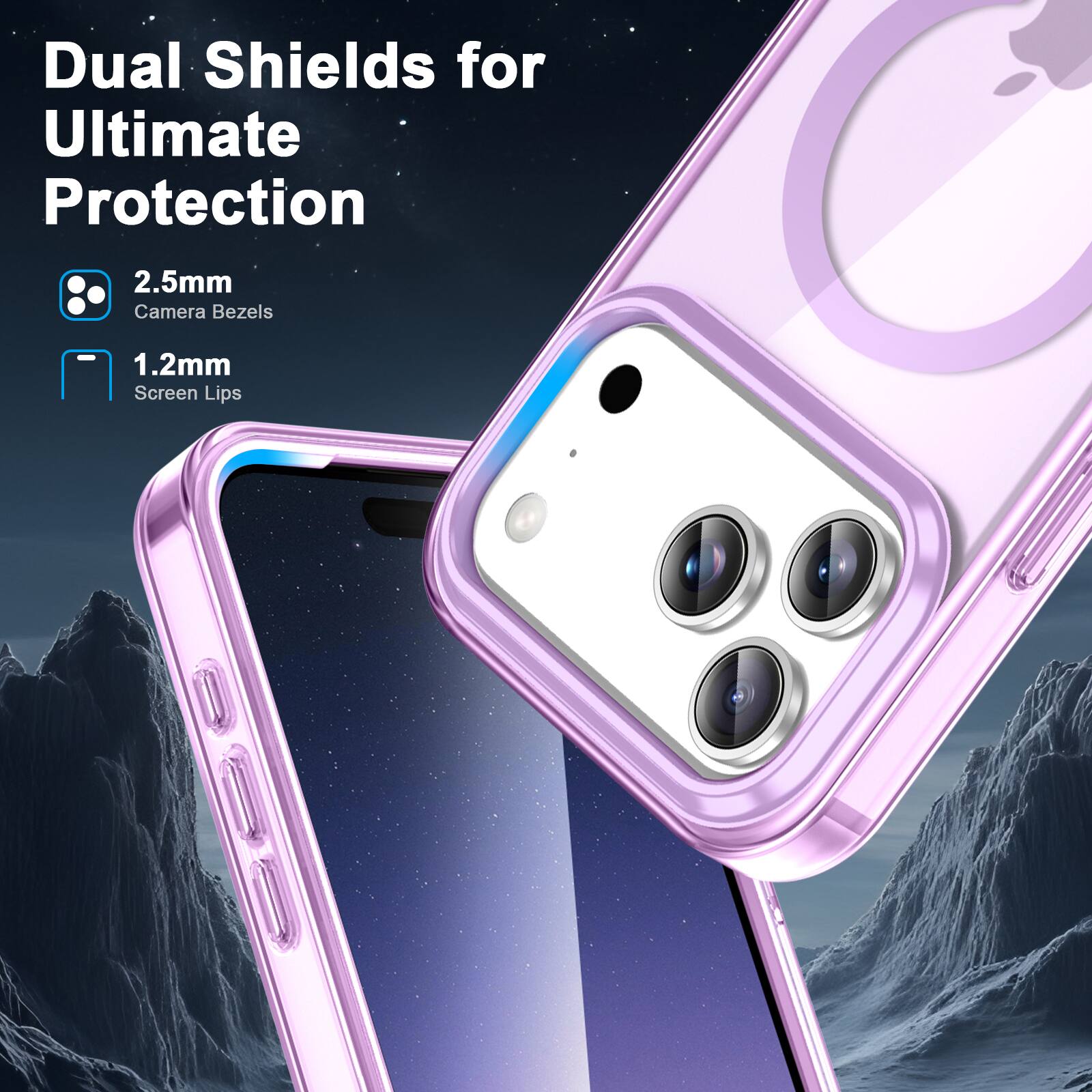 Dual Shields for Ultimate Protection

2.5mm Camera Bezels

1.2mm Screen Lips
