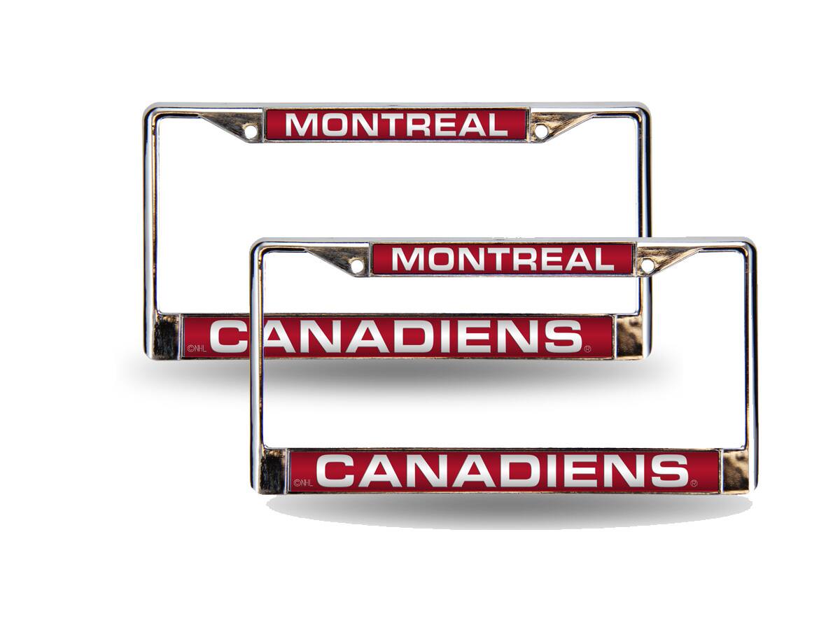 Montreal Canadiens NHL Chrome Metal (2) Laser Cut License Plate Frame Set